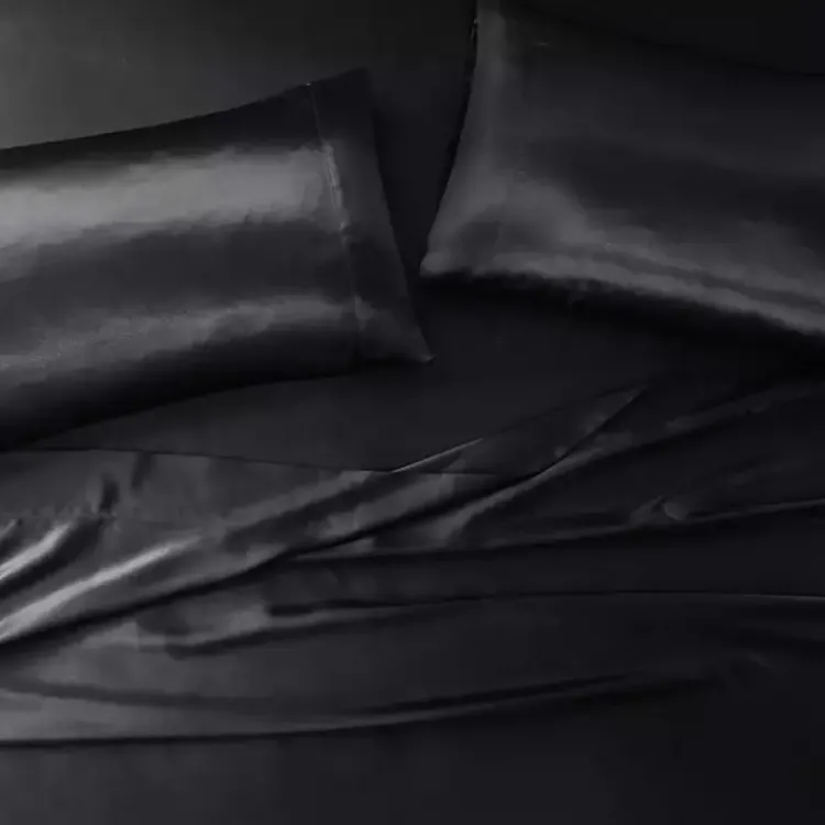 Kirklands Home Bed Sheets|Satin Standard 2-pc. Pillow Case Set Black