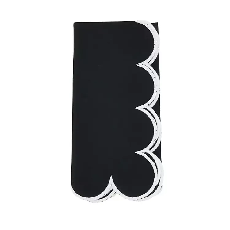 Kirklands Home Table Linens|Scalloped Edge Napkins, Set of 4 Black