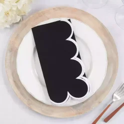 Kirklands Home Table Linens|Scalloped Edge Napkins, Set of 4 Black