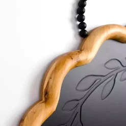 Kirklands Home Monogram Wall Decor|Black Scalloped Monogram P Wall Plaque