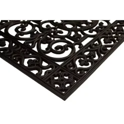 Kirklands Home Doormats|Scroll Border Rubber Doormat, 41x17 in. Black