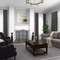 Outlet Black Scroll Work Metal Fireplace Screen Fireplace Accessories