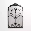 Kirklands Home Decorative Mirrors|Black Scrolled Metal Overlay Wall Mirror