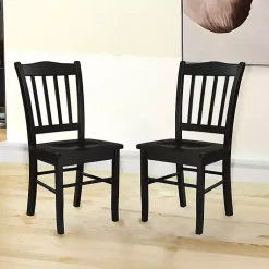Kirklands Home Dining Chairs|Shaker Wood Dining Chairs, Set of 2 Black