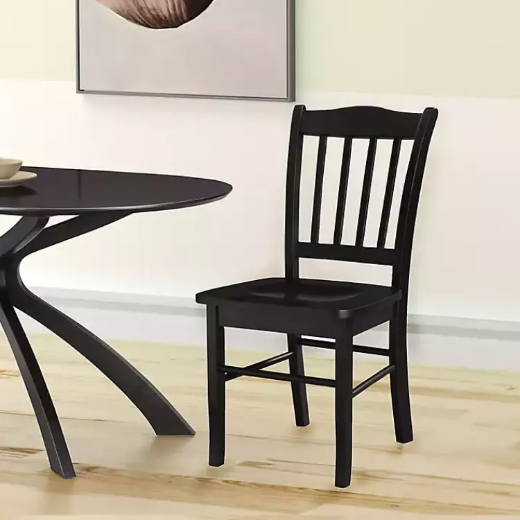 Kirklands Home Dining Chairs|Shaker Wood Dining Chairs, Set of 2 Black