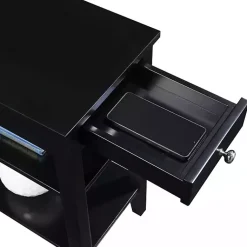Kirklands Home Accent & End Tables|2-Shelf Charging Accent Table Black