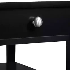 Kirklands Home Accent & End Tables|2-Shelf Charging Accent Table Black