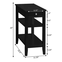 Kirklands Home Accent & End Tables|2-Shelf Charging Accent Table Black