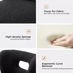 Kirklands Home Accent Chairs|Sherpa Barrel Accent Chair Black