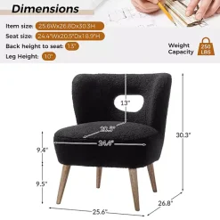 Kirklands Home Accent Chairs|Sherpa Barrel Accent Chair Black