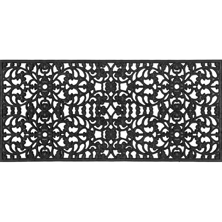 Kirklands Home Doormats|Sienna Rubber Doormat, 48x22 in. Black
