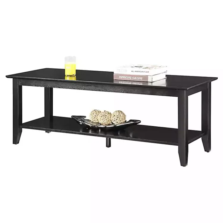 Kirklands Home Coffee Tables|Simple Rectangular Coffee Table Black
