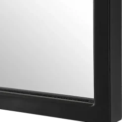 Kirklands Home Framed Mirrors|Black Simple Round Top Wall Mirror