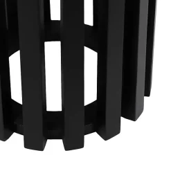 Kirklands Home Accent & End Tables|Black Slatted Marble Payton Accent Table White