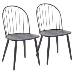 Kirklands Home Dining Chairs|Spindle High Back Dining Chairs, Set of 2 Black