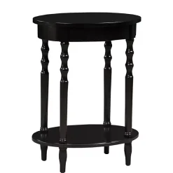 Kirklands Home Accent & End Tables|Spindle Legs Oval Accent Table Black