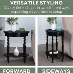 Kirklands Home Accent & End Tables|Spindle Legs Oval Accent Table Black