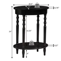 Kirklands Home Accent & End Tables|Spindle Legs Oval Accent Table Black