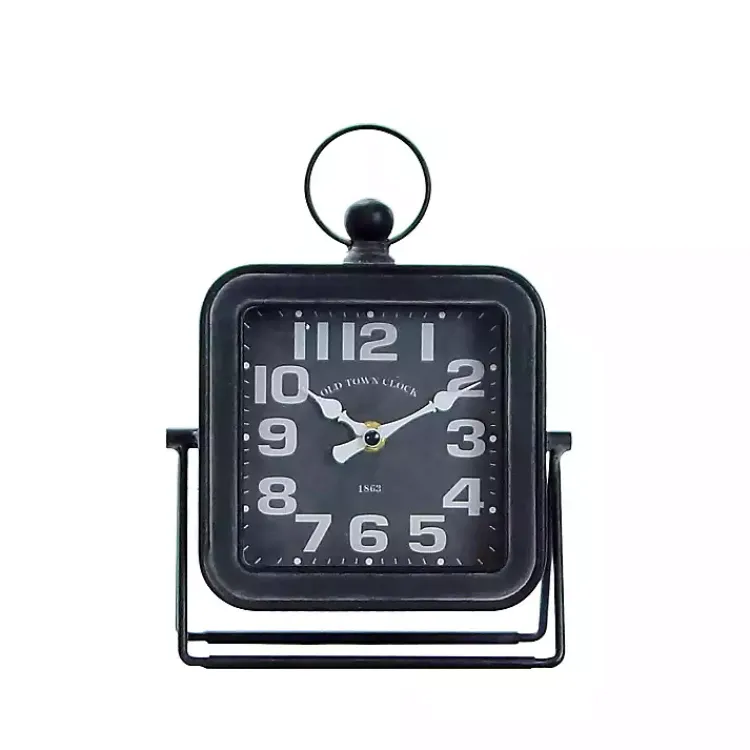 Sale Black Square Metal Tabletop Clock Decorative Accents