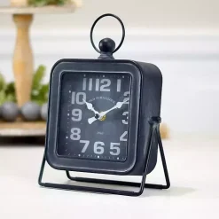 Sale Black Square Metal Tabletop Clock Decorative Accents