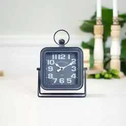 Sale Black Square Metal Tabletop Clock Decorative Accents
