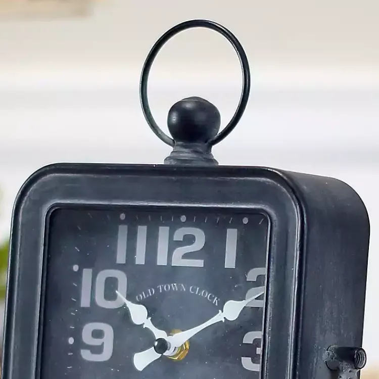 Sale Black Square Metal Tabletop Clock Decorative Accents