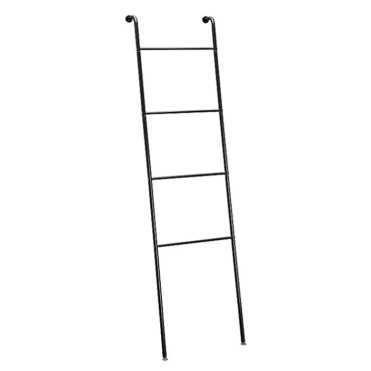 Kirklands Home Bathroom Accessories|Steel 4-Bar Leaning Towel Ladder Black