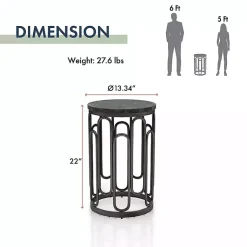 Kirklands Home Accent & End Tables|Stone and Metal Geometric Accent Table Black