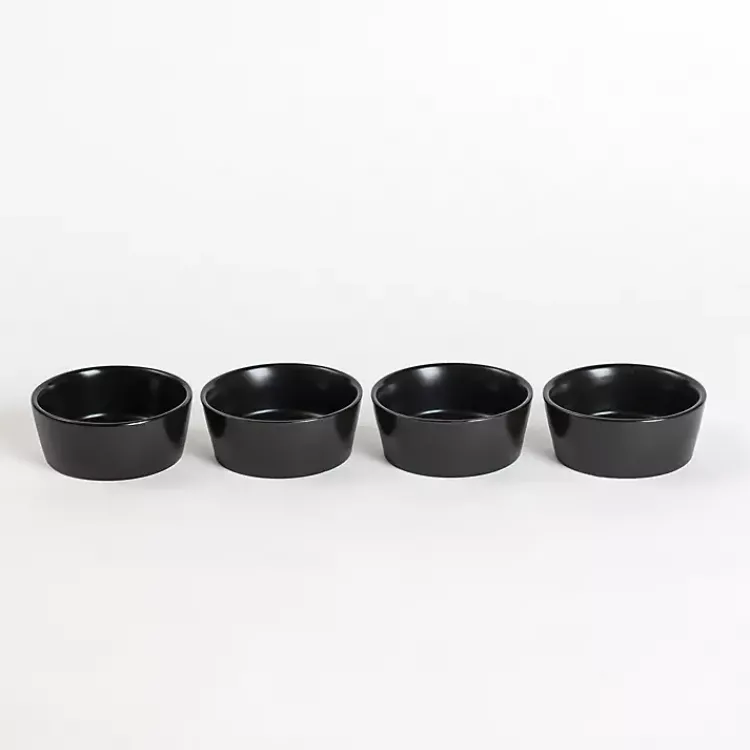 Kirklands Home Serving & Entertaining|Stoneware Appetizer Bowls, Set of 4 Black