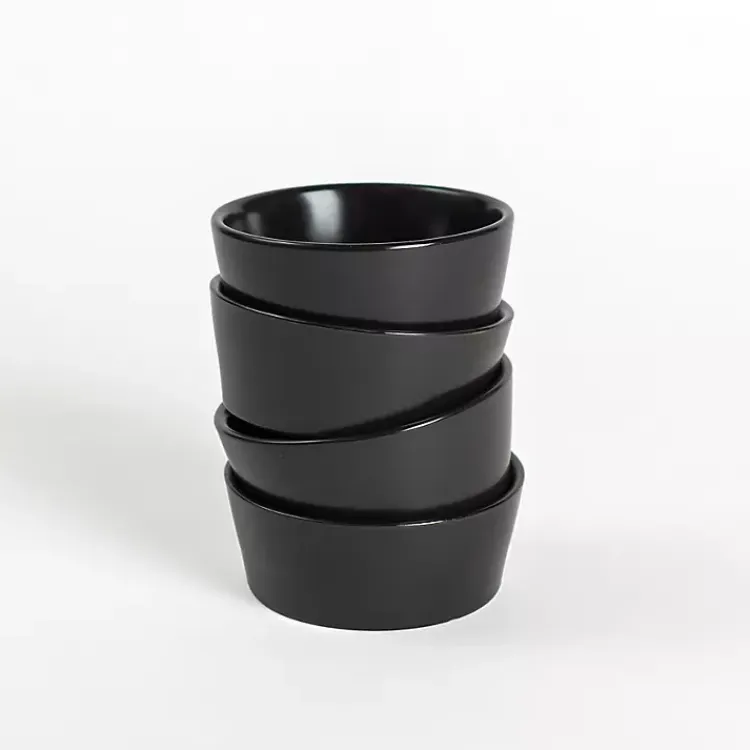 Kirklands Home Serving & Entertaining|Stoneware Appetizer Bowls, Set of 4 Black
