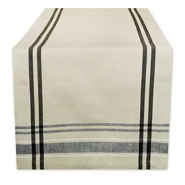 Kirklands Home Table Linens|Stripe French Table Runner Black