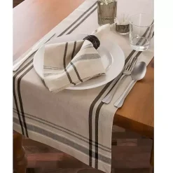 Kirklands Home Table Linens|Stripe French Table Runner Black
