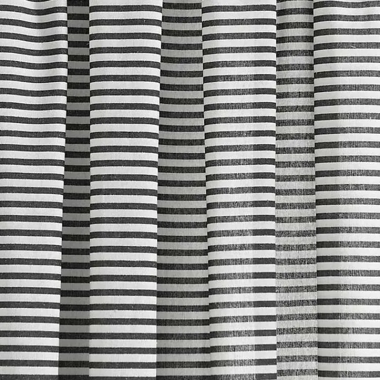 Kirklands Home Curtains & Drapes|Black Striped Tassel Curtain Panel Set, 84 in.