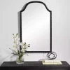Kirklands Home Decorative Mirrors|Black Textured Arch Wall Mirror