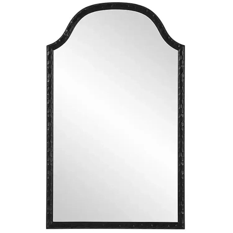 Kirklands Home Decorative Mirrors|Black Textured Arch Wall Mirror