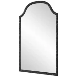 Kirklands Home Decorative Mirrors|Black Textured Arch Wall Mirror