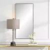 Kirklands Home Decorative Mirrors|Black Thin Frame Rectangle Wall Mirror