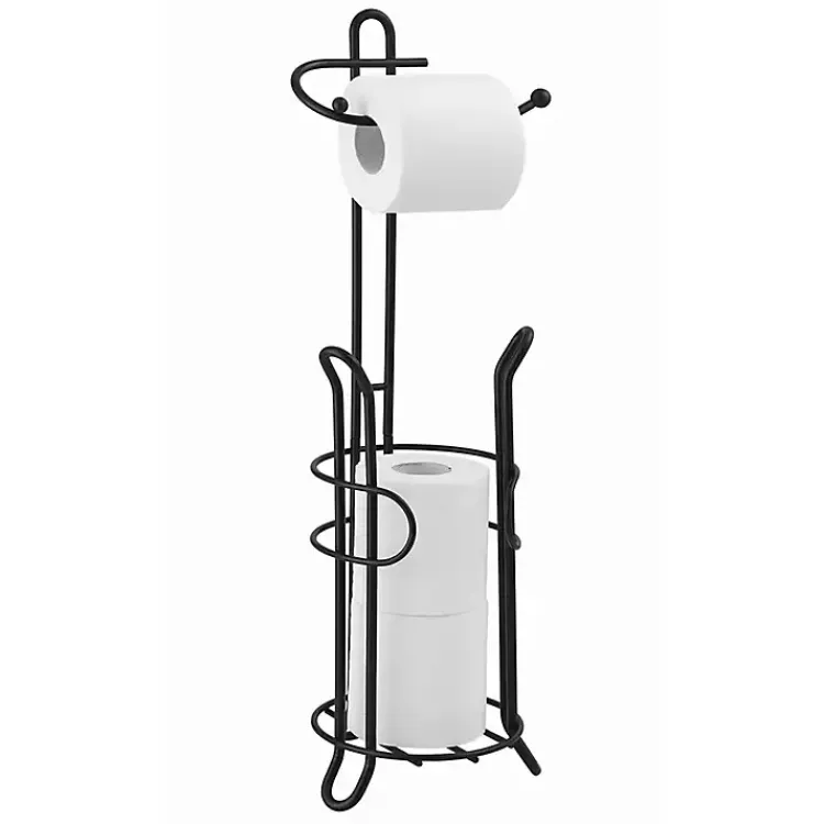 Kirklands Home Bathroom Accessories|Toilet Paper Storage Stand Black