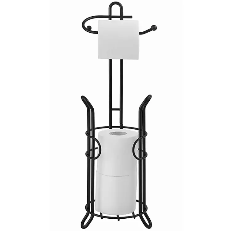Kirklands Home Bathroom Accessories|Toilet Paper Storage Stand Black
