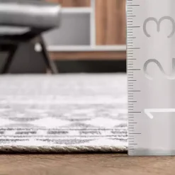 Kirklands Home Area Rugs|Black Tribal Geometric Washable Area Rug, 6x9