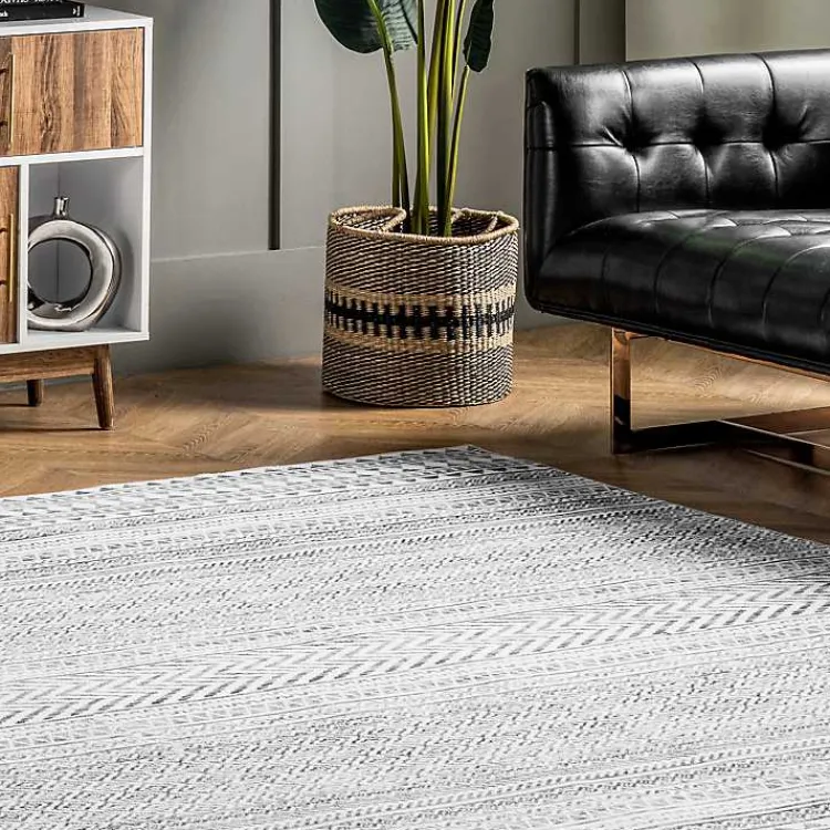 Kirklands Home Area Rugs|Black Tribal Geometric Washable Area Rug, 8x10