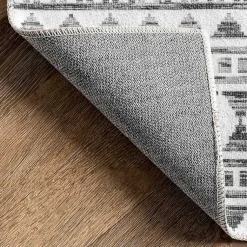 Kirklands Home Area Rugs|Black Tribal Geometric Washable Area Rug, 5x8