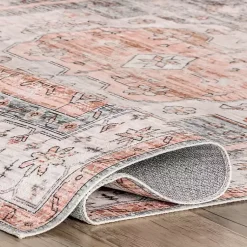 Kirklands Home Area Rugs|Black Vintage Motif Washable Area Rug, 8x10