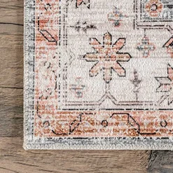 Kirklands Home Area Rugs|Black Vintage Motif Washable Area Rug, 8x10