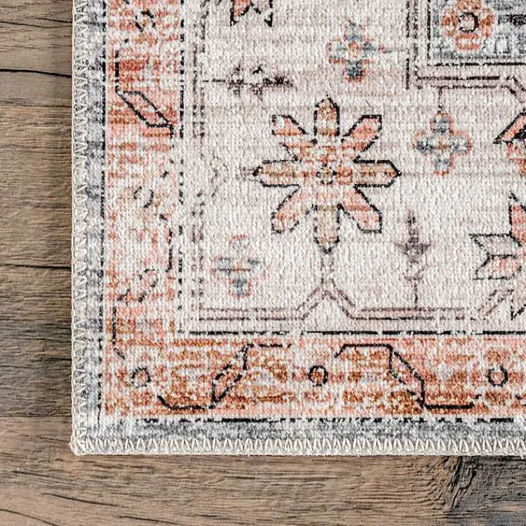 Kirklands Home Area Rugs|Black Vintage Motif Washable Area Rug, 8x10