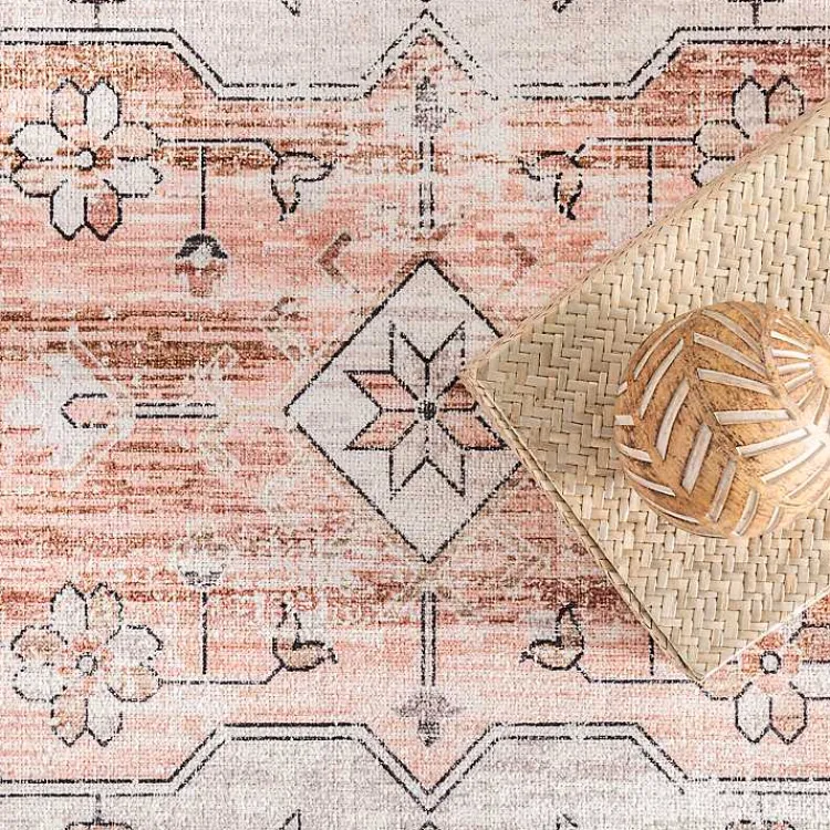 Kirklands Home Area Rugs|Black Vintage Motif Washable Area Rug, 8x10