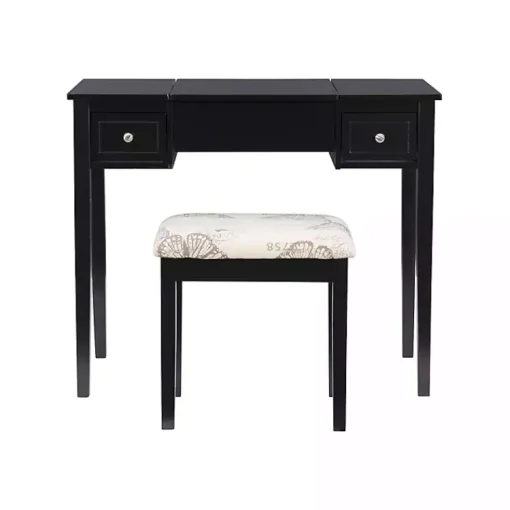 Kirklands Home Dressers & Chests|Virginia Butterfly 2-pc. Vanity Set Black