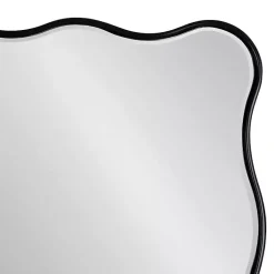 Kirklands Home Decorative Mirrors|Black Wavy Beveled Rectangular Wall Mirror