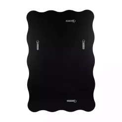 Kirklands Home Decorative Mirrors|Black Wavy Beveled Rectangular Wall Mirror