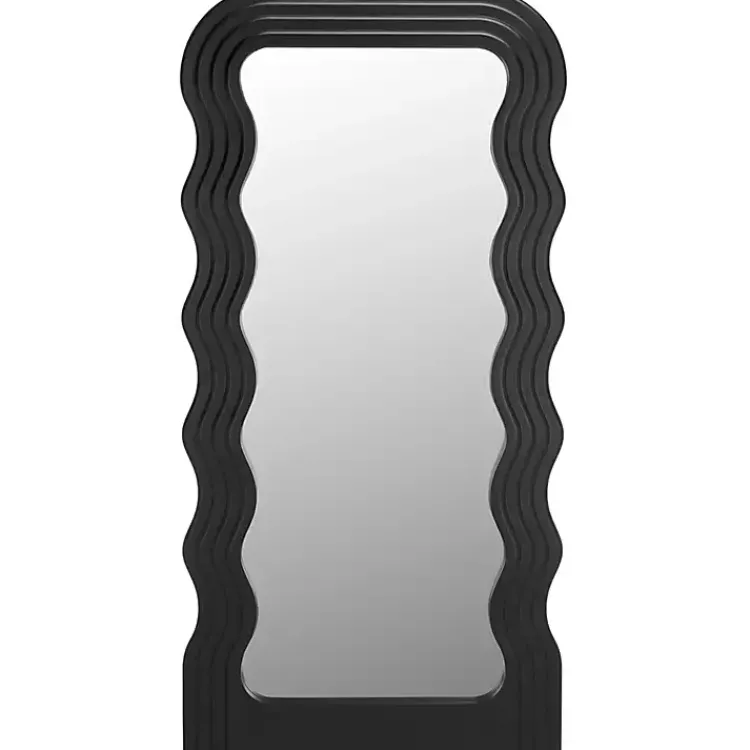 Kirklands Home Full Length & Floor Mirrors|Wavy Mayha Leaner Mirror Black